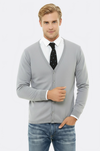 Grey Slim Fit Cotton Knit Jumper | Wessi