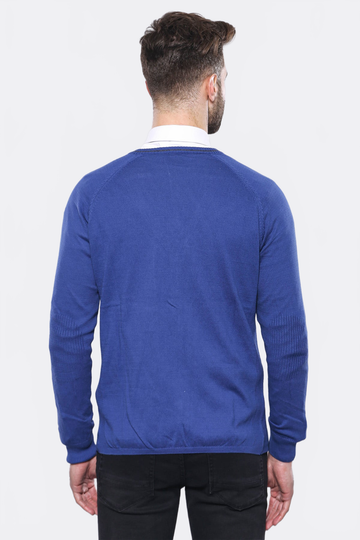 Indigo Slim Fit Cotton Cardigan – Wessi