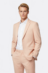 Men's Peach Single-Button 2-Piece Slim Fit Suit