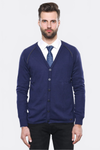 Navy Blue Slim Fit Cotton Cardigan – Wessi