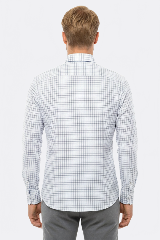 Men's Blue Plaid Slim Fit Shirt | Wessi