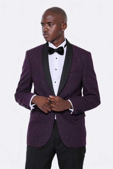 Men’s Deep Burgundy Slim Fit Shawl Lapel Luxury Dinner Jacket