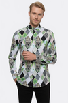 Men's White Slim Fit Multicolour Leopard Print Shirt | Wessi