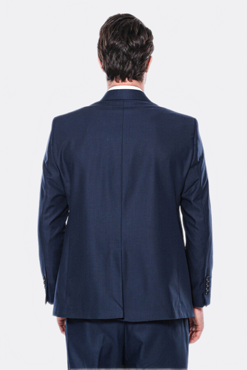Men's Navy Blue Poly-Viscose 4-Drop Comfort Fit 2-Piece Suit