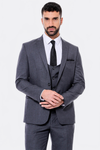 Men's Anthracite Solid Slim Fit 3-Piece Suit
