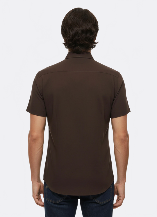Men's Brown Slim Fit Short Sleeve Shirt – Wessi