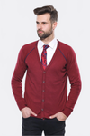Burgundy Slim Fit Cotton Cardigan – Wessi