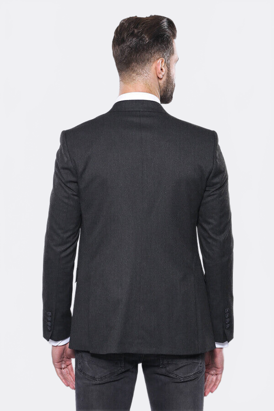 Men’s Smoked Grey Slim Fit 2-Piece Blazer & Waistcoat Set