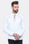 Ice Blue Slim Fit Cotton Cardigan – Wessi