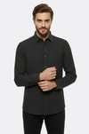 Men's Dark Green Slim Fit Herringbone Shirt | Wessi