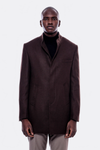 Brown Slim Fit Mandarin Collar Cachet Short Coat – Wessi
