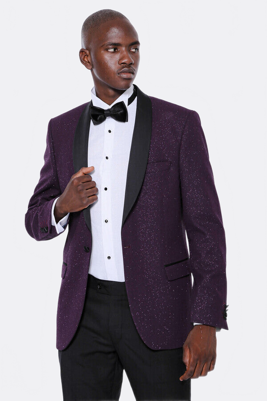 Men’s Deep Burgundy Slim Fit Shawl Lapel Luxury Dinner Jacket