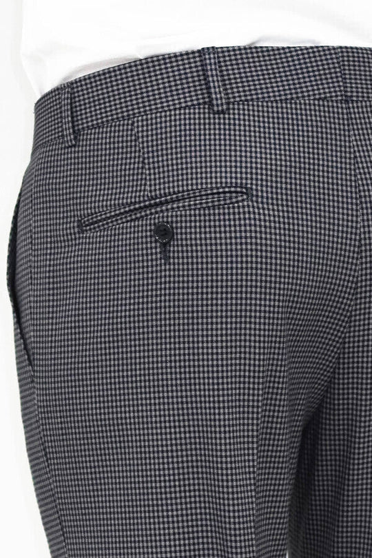 Black Slim Fit Patterned Trousers – Wessi