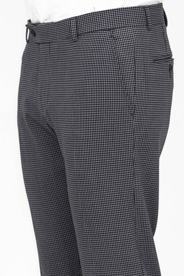 Black Slim Fit Patterned Trousers – Wessi