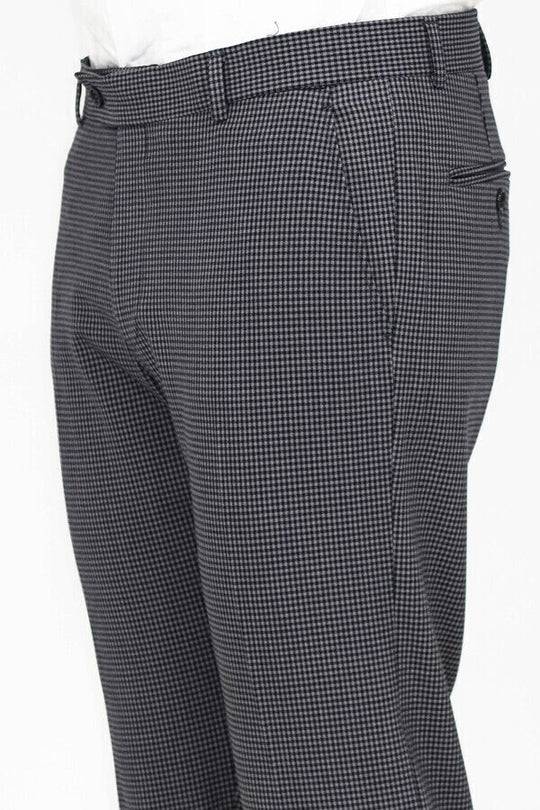 Black Slim Fit Patterned Trousers – Wessi