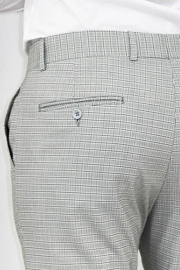 Black Slim Fit Checked Trousers – Wessi
