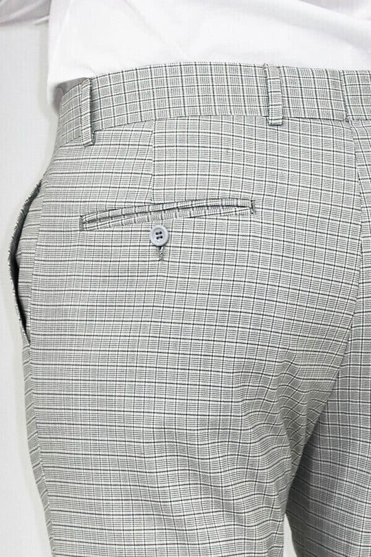 Black Slim Fit Checked Trousers – Wessi