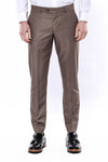 Brown Slim Fit Plain Dress Trousers – Wessi