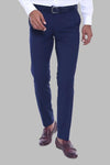 Dark Blue Slim Fit Plain Dress Trousers – Wessi