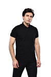 Men's Black Plain Slim Fit Polo T-Shirt | Wessi