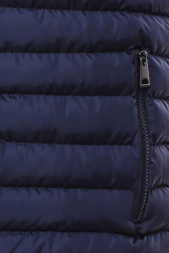 Navy Blue Quilted Zip-Up Gilet – Wessi