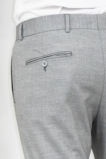 Grey Slim Fit Patterned Trousers – Wessi