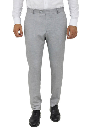 Grey Slim Fit Patterned Trousers – Wessi