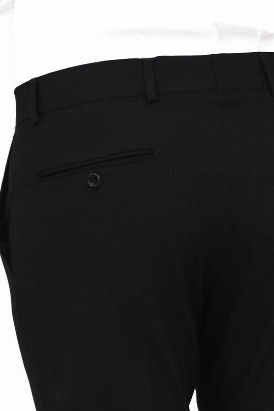 Black Slim Fit Plain Trousers – Wessi