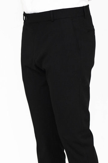 Black Slim Fit Plain Trousers – Wessi