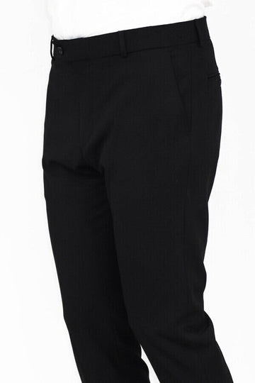 Black Slim Fit Plain Trousers – Wessi