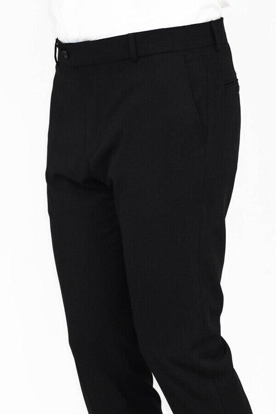 Black Slim Fit Plain Trousers – Wessi