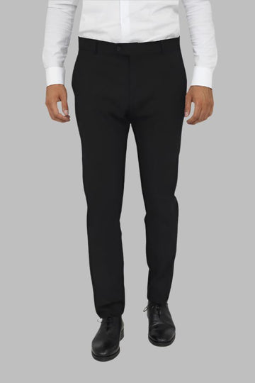 Black Slim Fit Plain Trousers – Wessi