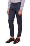 Navy Blue Slim Fit Striped Trousers – Wessi