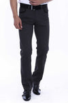 Anthracite Slim Fit Plain Suede-Touch Cotton Trousers – Wessi