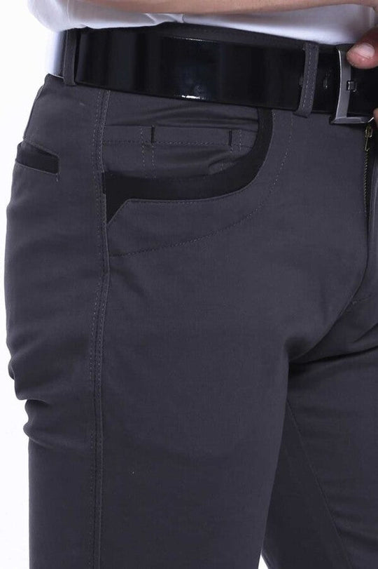 Anthracite Slim Fit Plain Suede-Touch Cotton Trousers – Wessi