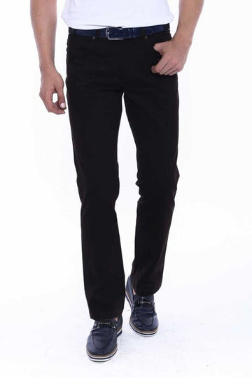 Dark Brown Slim Fit Suede Cotton Flap Pocket Trousers – Wessi