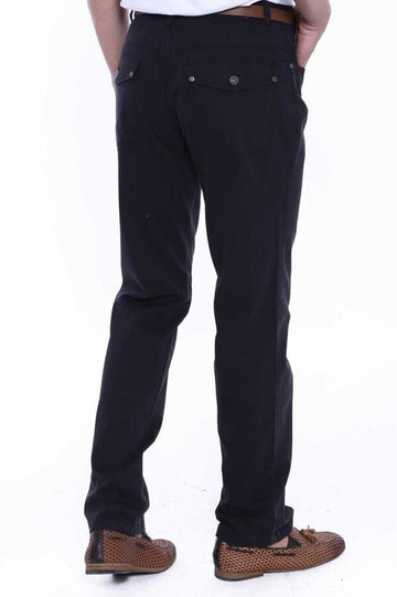 Black Slim Fit Plain Covered Pocket Suede-Touch Cotton Trousers – Wessi