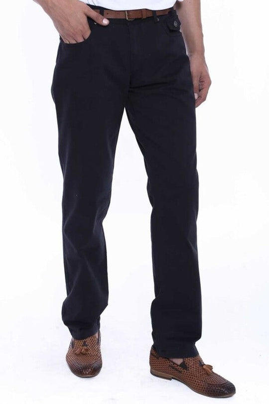 Black Slim Fit Plain Covered Pocket Suede-Touch Cotton Trousers – Wessi