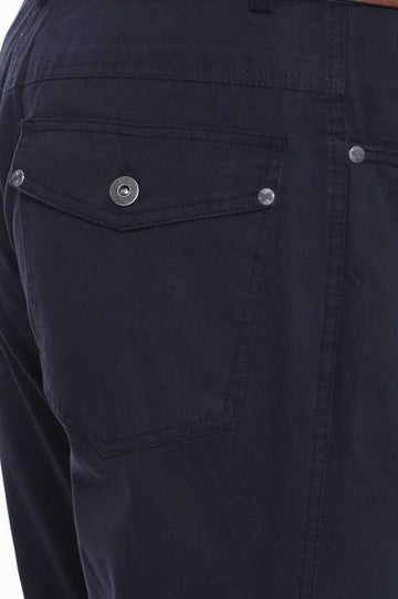Black Slim Fit Plain Covered Pocket Suede-Touch Cotton Trousers – Wessi