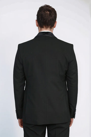 Men's Black Velvet Shawl Collar 3-Piece Tuxedo