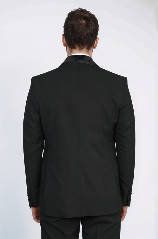 Men's Black Velvet Shawl Collar 3-Piece Tuxedo