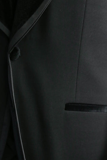 Men's Black Velvet Shawl Collar 3-Piece Tuxedo