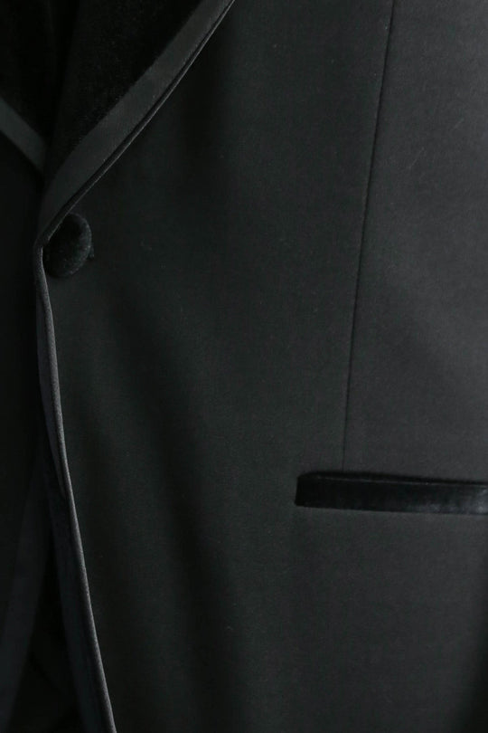 Men's Black Velvet Shawl Collar 3-Piece Tuxedo