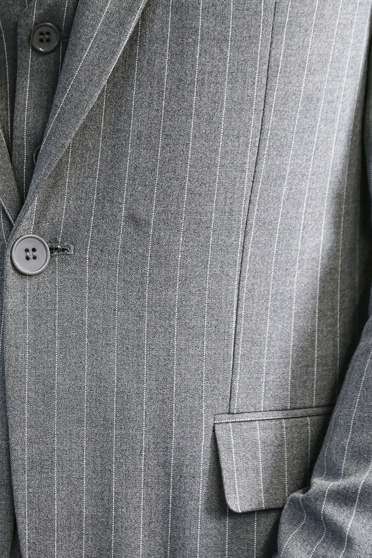 Men's Grey Pinstripe 3-Piece Suit with Waistcoat