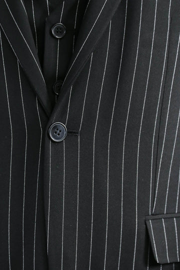 Men's Black Pinstripe 3-Piece Suit with Waistcoat