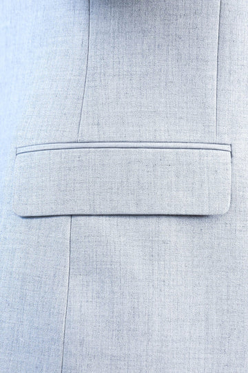 Light Grey Slim Fit Two-Button Linen-Look Men's Suit | Wessi