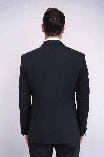 Men's Black Double-Breasted 2-Piece Tuxedo with Satin Lapel
