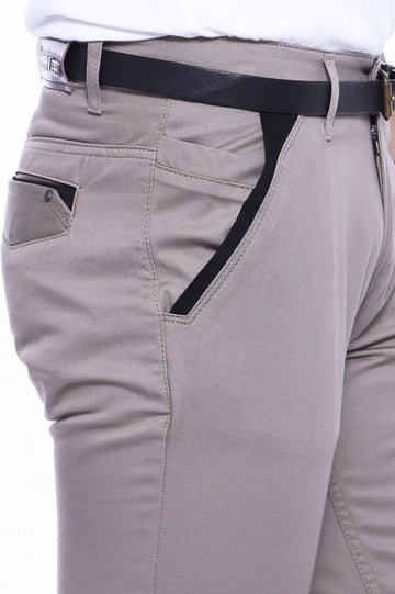 Cream Slim Fit Plain Cotton Trousers – Wessi