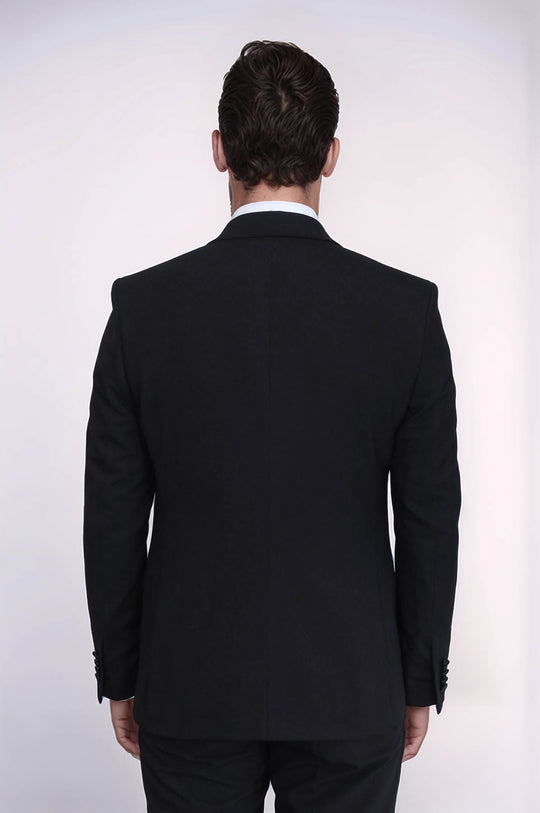 Men's Black 3-Piece Tuxedo with Satin Peak Lapel