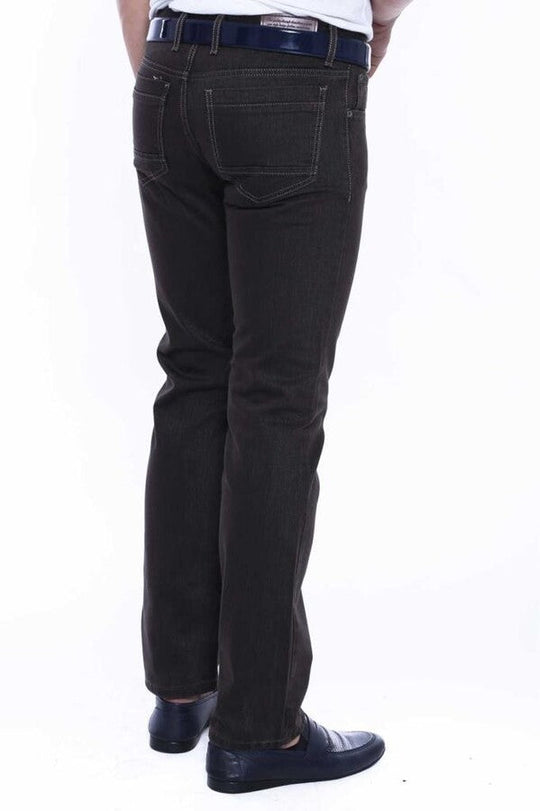 Brown Slim Fit Washed Jeans – Wessi